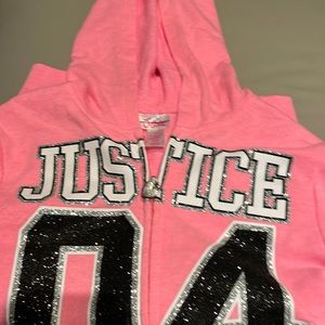 Size 10 Justice pink glitter hoodie